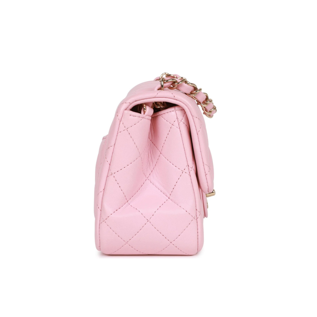 Chanel Quilted Lambskin Mini Flap Top Handle Bag – Light Pink - View 2