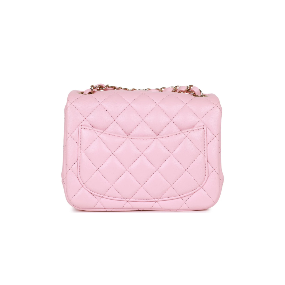 Chanel Quilted Lambskin Mini Flap Top Handle Bag – Light Pink - View 3