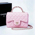 Chanel Quilted Lambskin Mini Flap Top Handle Bag – Light Pink - View 5
