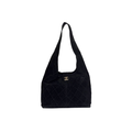 Chanel Quilted Suede Hobo Bag – Black - View 1
