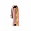 Saint Laurent Grain de Poudre Cassandre Chain Wallet – Pink - View 4