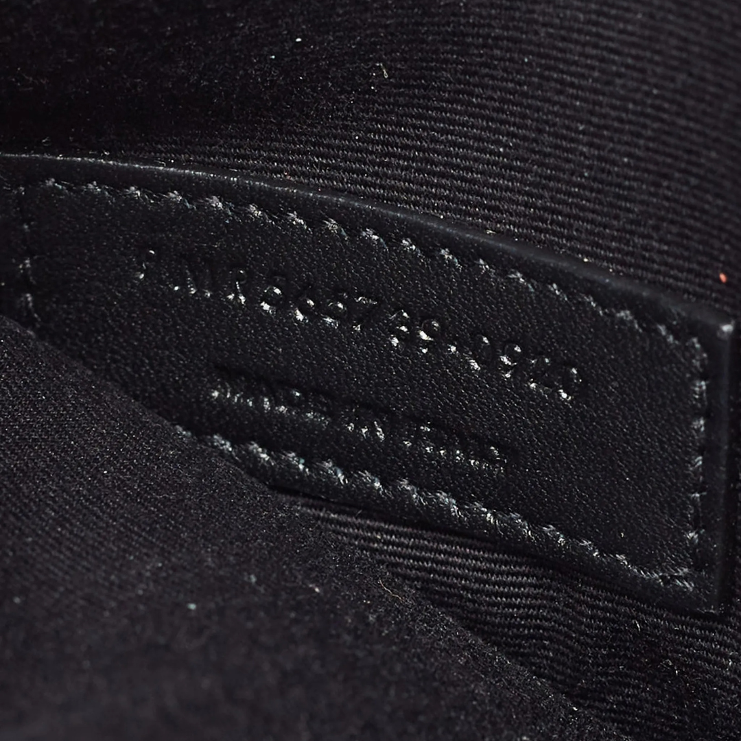 Saint Laurent Uptown Crocodile-Embossed Leather Pouch – Black - View 3