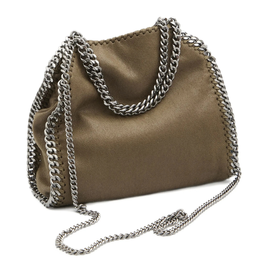 Stella McCartney Mini Falabella Chain-Trimmed Tote Bag – Olive Green - View 1