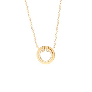 Tiffany & Co. Jewelry | Gold Diamond T Circle Pendant Necklace
