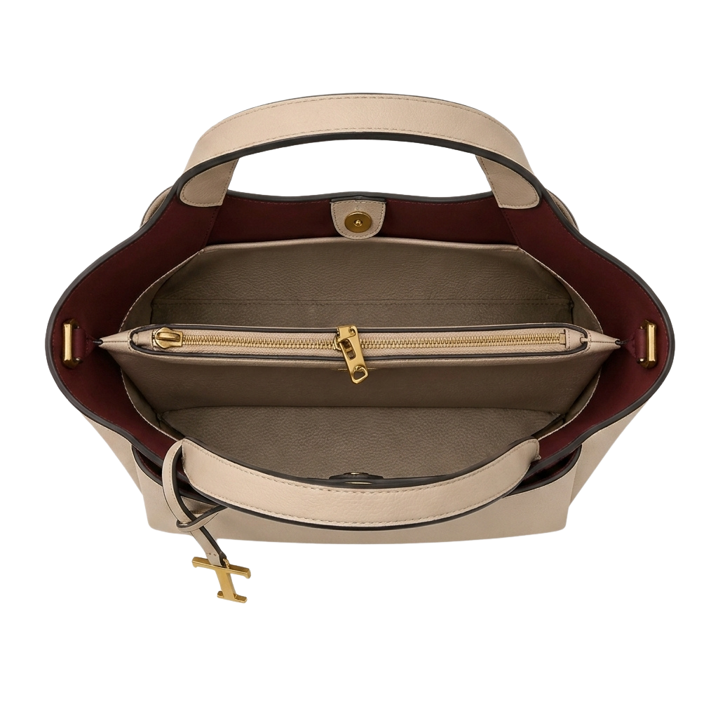 Tod's Logo Charm Tote Bag – Light Beige - View 3