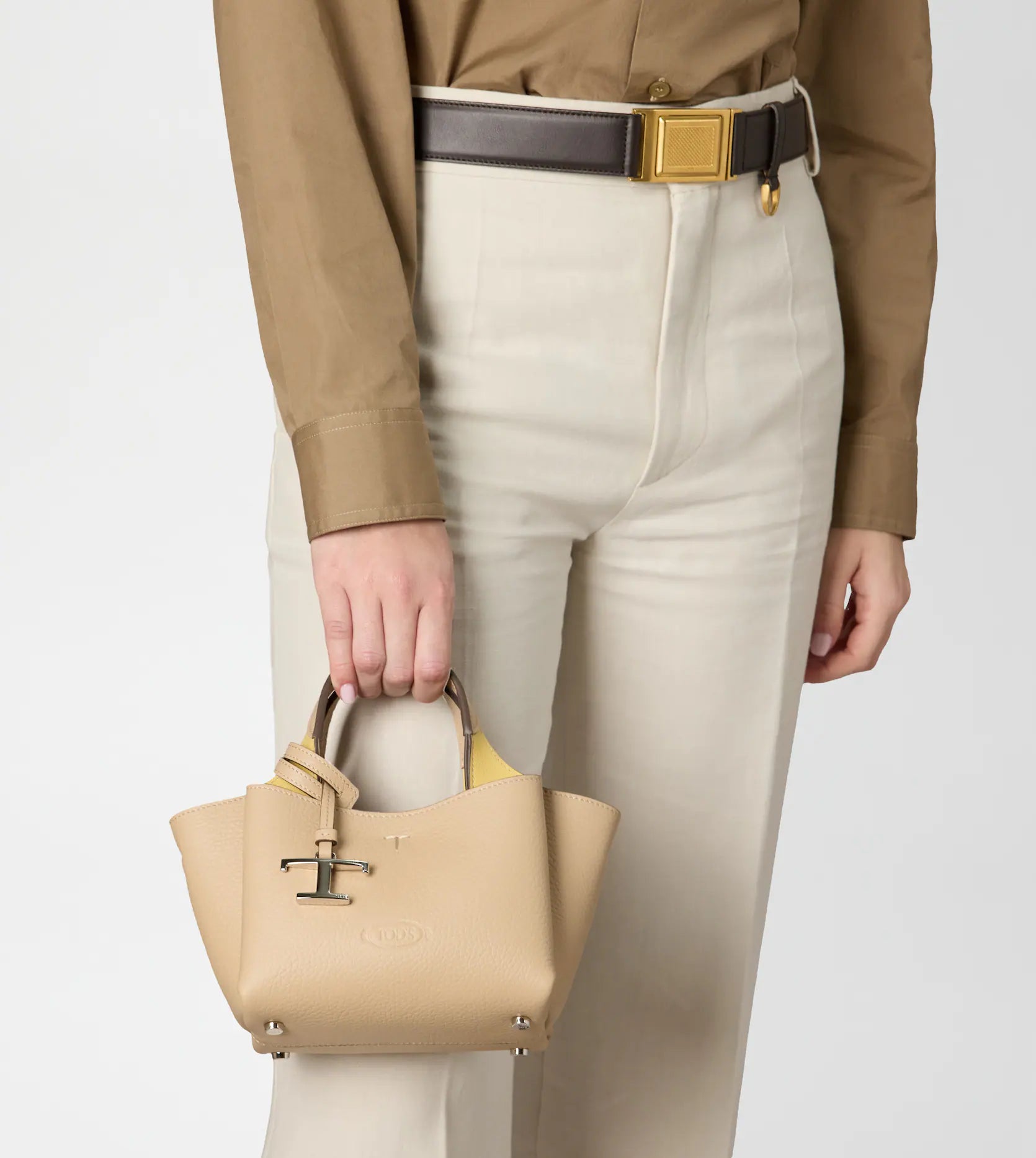 Tod's T Timeless APA-Style Leather Bag – Nude Leather - View 3