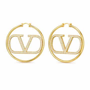 Valentino Jewelry | VLogo Signature Stud Earrings Gold Swarovski Crystals