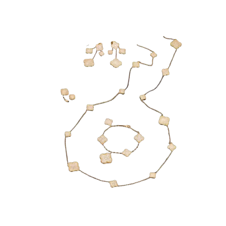 Van Cleef & Arpels Jewelry | Jewelry Set Gold Full Crystals