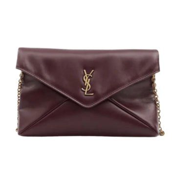 Saint Laurent Bag | Cassandre Flap Chain Shoulder Bag In Dark Ruby Calfskin Leather