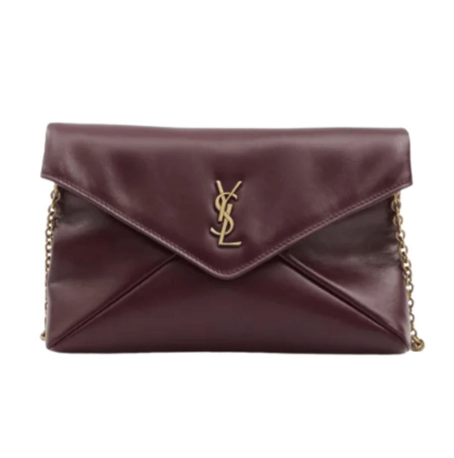 YSL Bag | Cassandre Flap Chain Shoulder Bag Dark Ruby Calfskin Leather