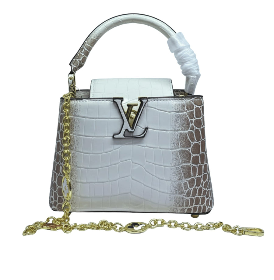 Louis Vuitton Bag| Ćapucines White Brown Crocodilian Leather