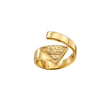 Prada Jewelry | Enamel Hoop Earrings Gold Silver Logo
