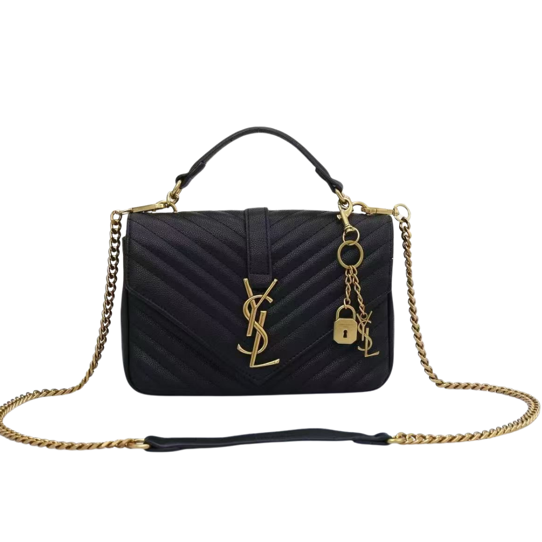 Saint Laurent Chevron-Quilted Bag – Black - View 2