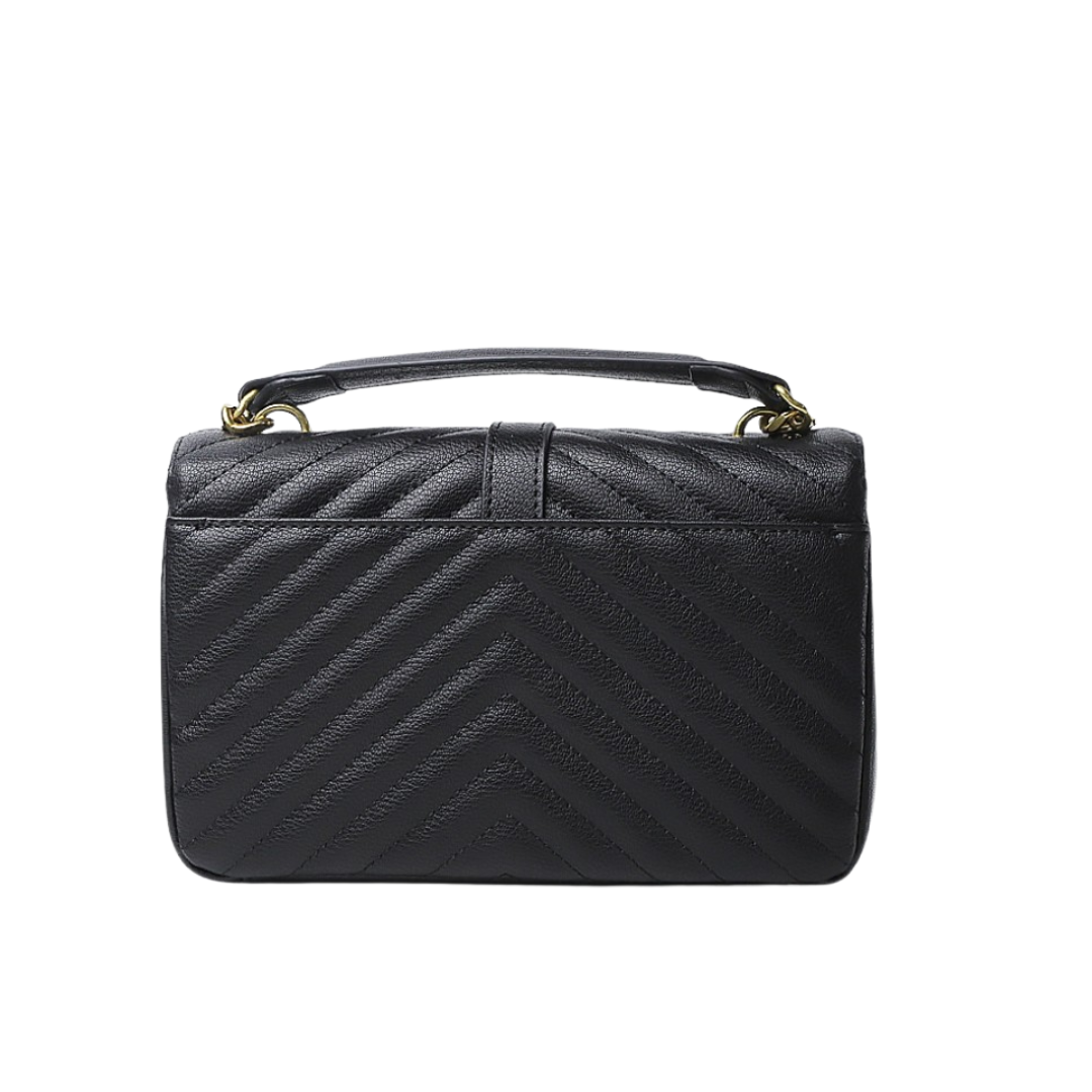 Saint Laurent Chevron-Quilted Bag – Black - View 3
