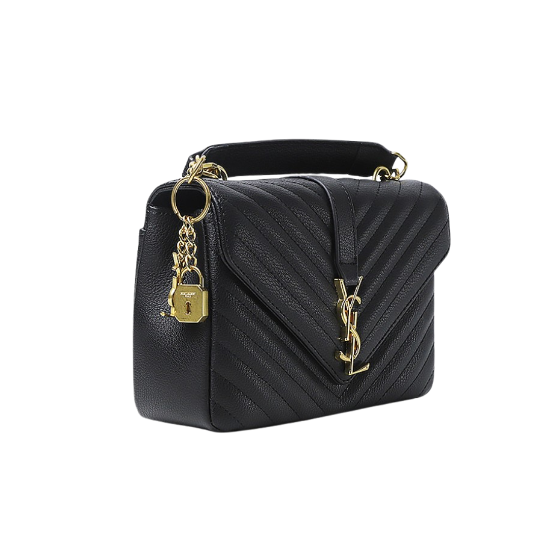 Saint Laurent Chevron-Quilted Bag – Black - View 4