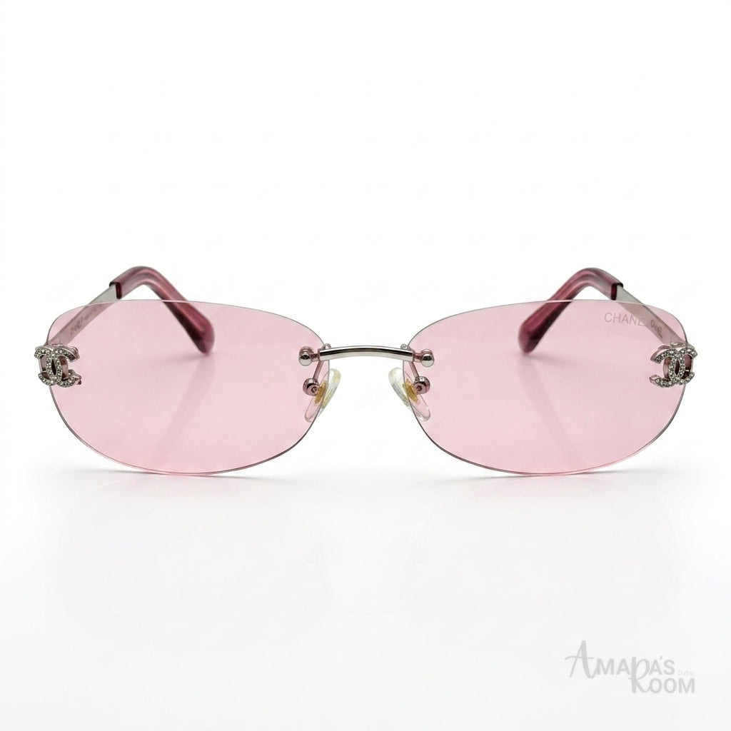 Chanel Rimless Sunglasses – Pink Tint - View 1