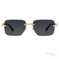 Cartier Sunglasses Rimless Rectangular Dark Lenses - View 1