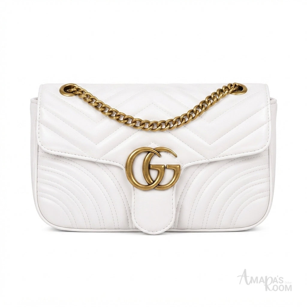 Gucci GG Marmont Shoulder Bag – White - View 1