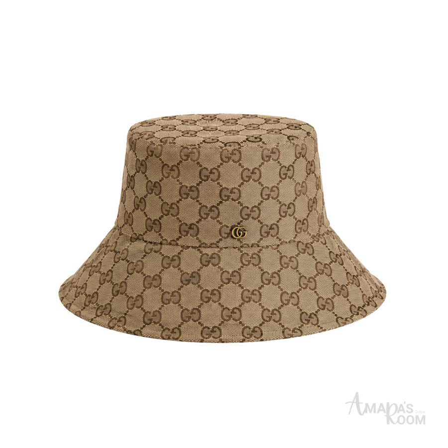 Gucci GG Canvas Bucket Hat Beige Brown – product view