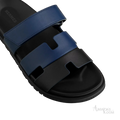 Hermès Chypre Sandals – Noir/Bleu Celeste - View 2