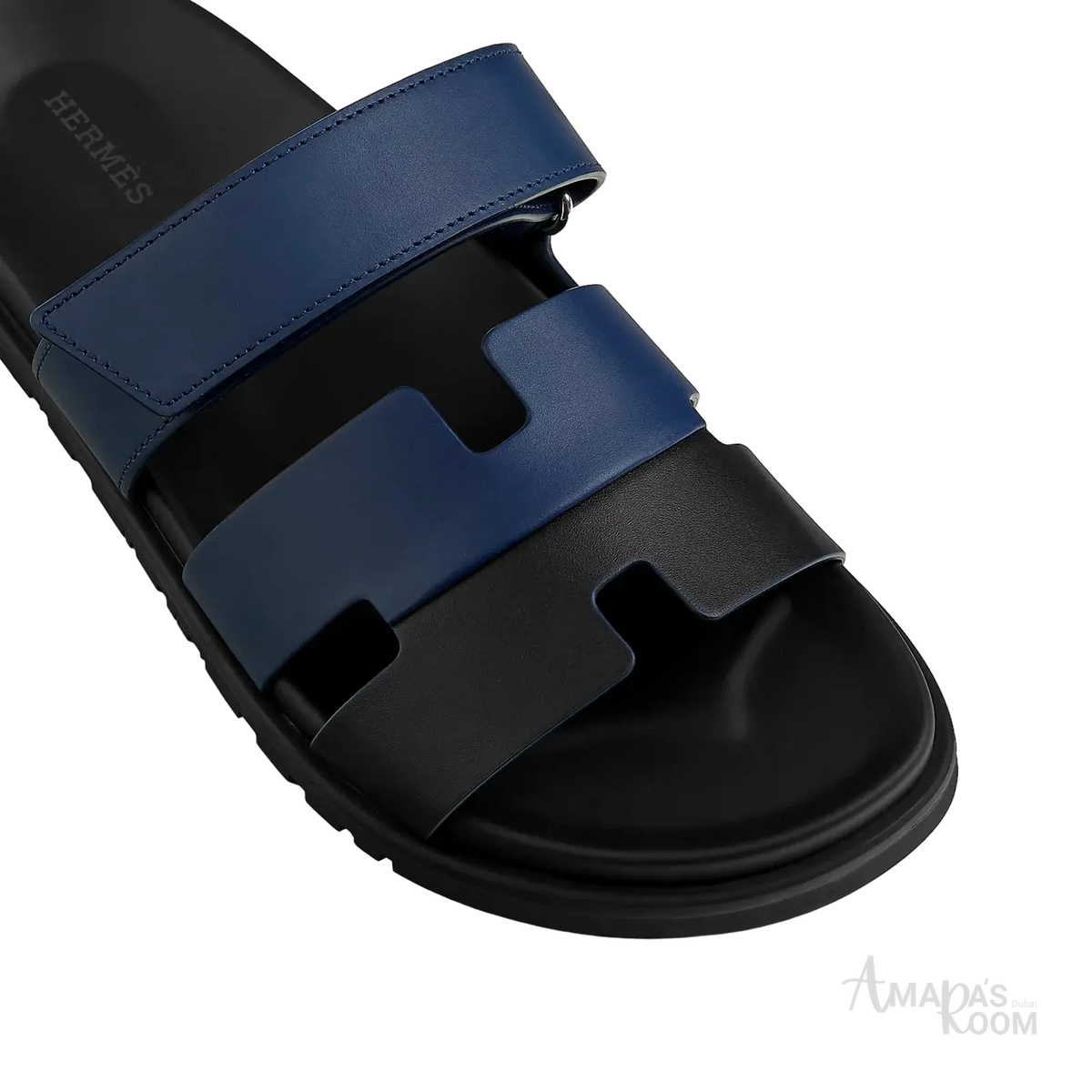 Hermès Chypre Sandals – Noir/Bleu Celeste - View 2
