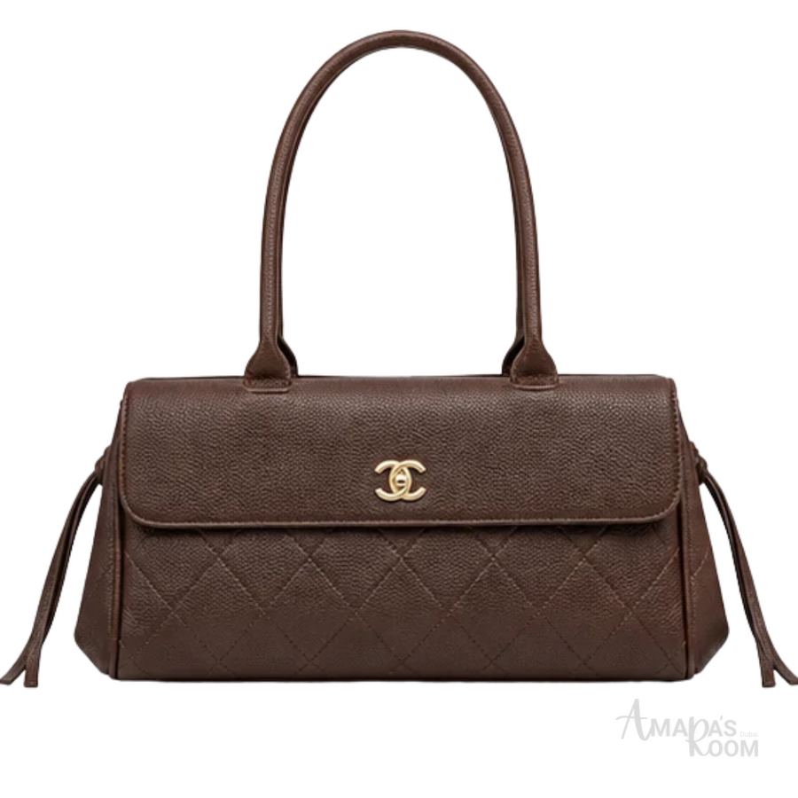 Chanel Bag | Urban Essentials Small Shopping Bag (East-West Baguette Tote) – Dark Brown (Espresso – Coffee)