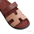 Hermès Chypre Sandals – Beige Perlino / Rouge H - View 2