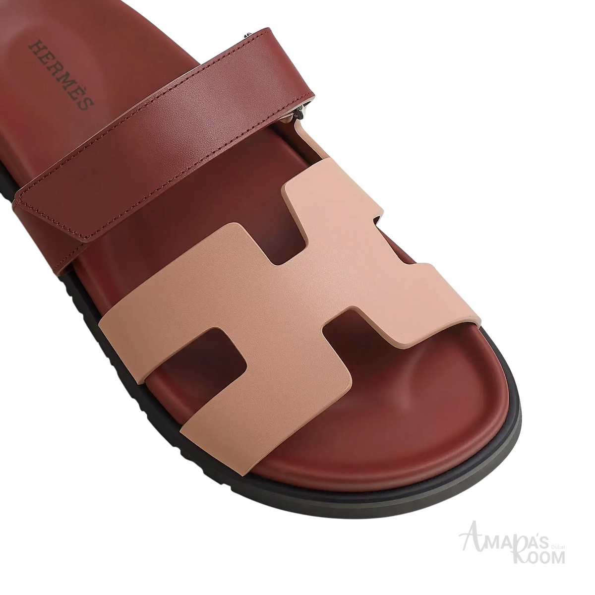 Hermès Chypre Sandals – Beige Perlino / Rouge H - View 2