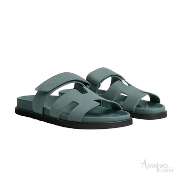 Hermès Chypre Sandals – Bleu Tonerre - View 1