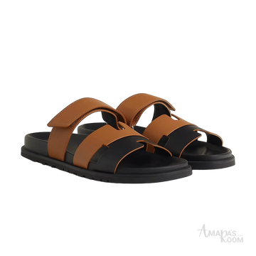 Hermès Chypre Sandals – Noir/Naturel - View 1