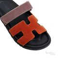 Hermès Chypre Sandals – Orange Canyon / Bruyère - View 2
