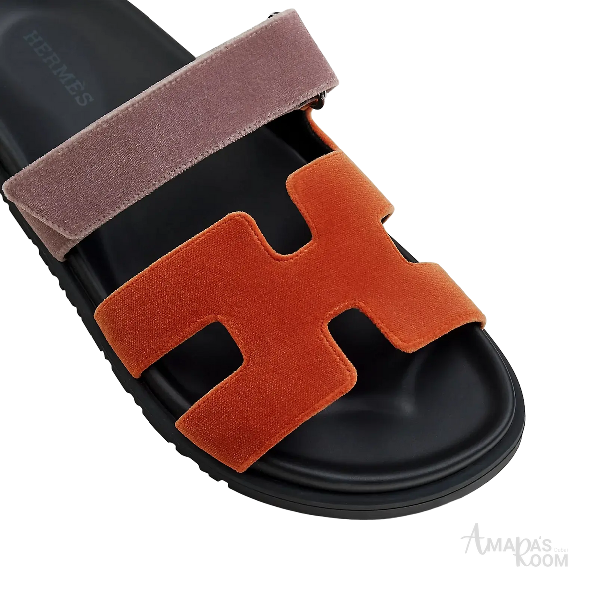 Hermès Chypre Sandals – Orange Canyon / Bruyère - View 2