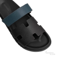 Hermès Chypre Sandals – Noir / Bleu Céleste - View 2