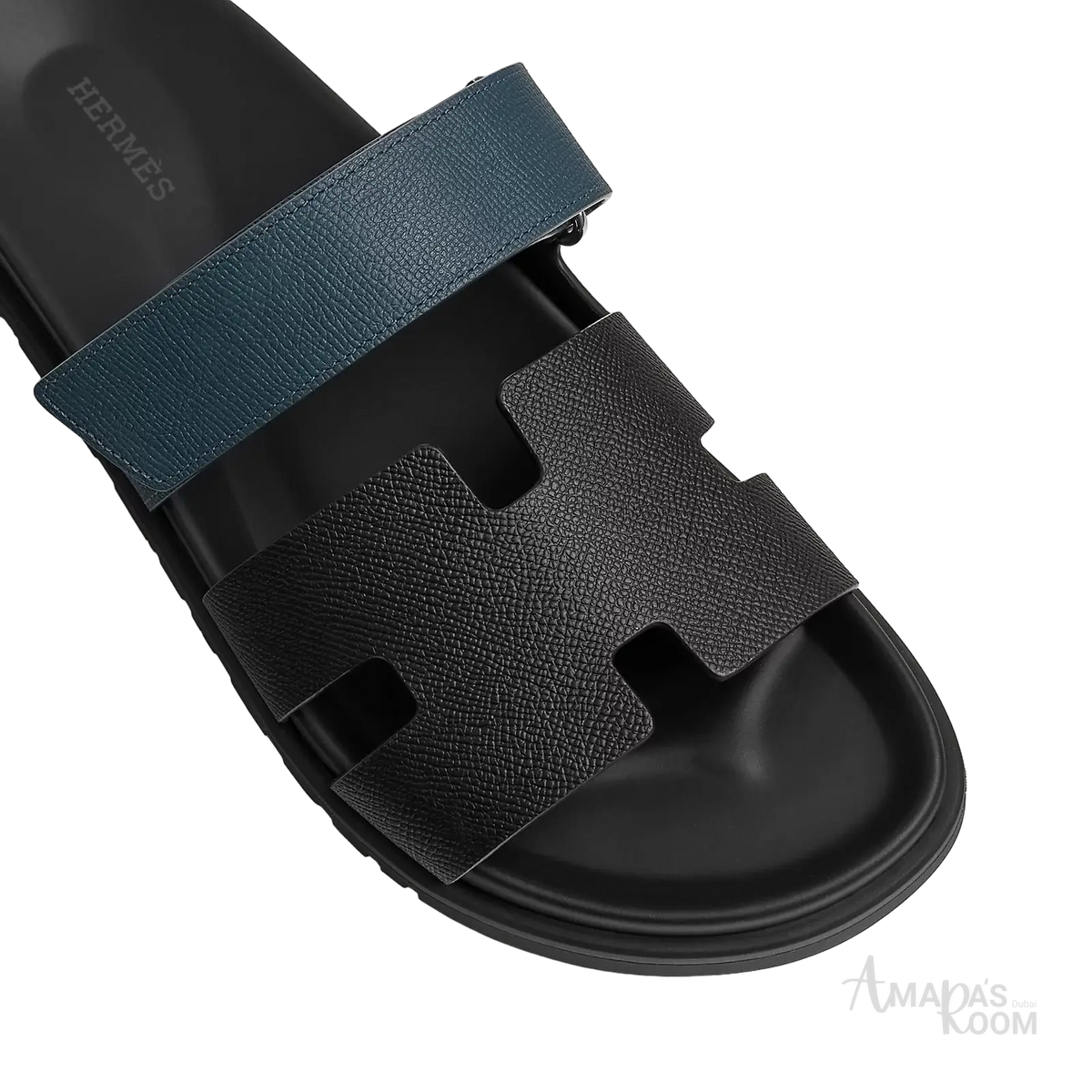 Hermès Chypre Sandals – Noir / Bleu Céleste - View 2