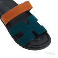 Hermès Chypre Sandals – Vert Mousse / Naturel - View 2
