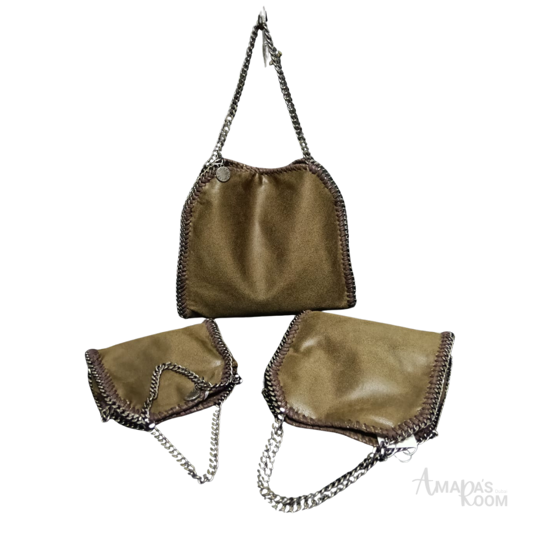 Stella McCartney Mini Falabella Chain-Trimmed Tote Bag – Olive Green - View 4