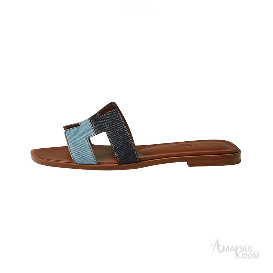 Oran Denim Slides – Blue – Amara UAE