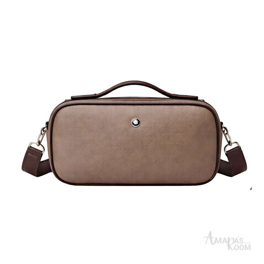 Mont Blanc Toiletry Pouch | Mont Blanc Brown Canvass - View 1