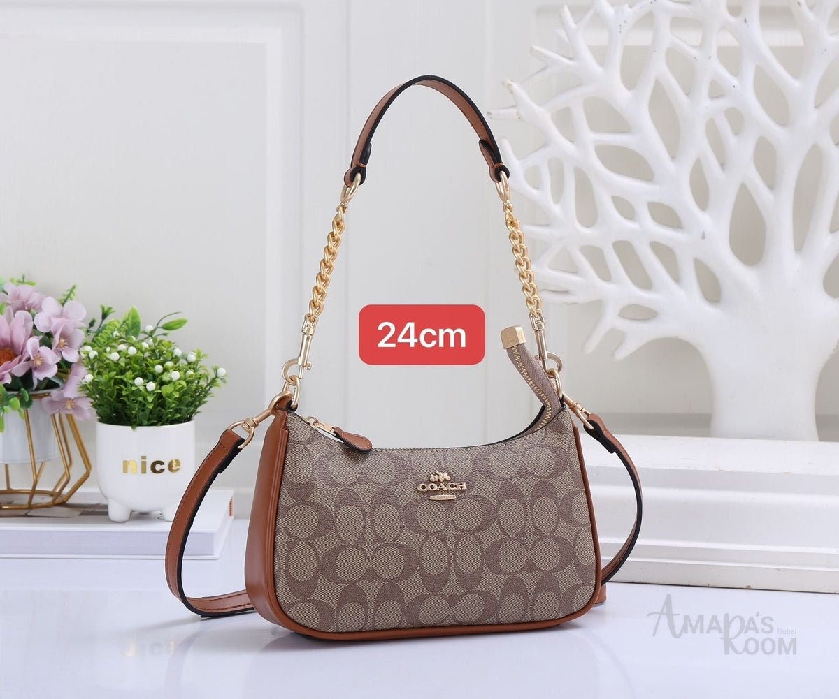 Coach Teri Shoulder Bag in Signature Canvas – Brown - View 5