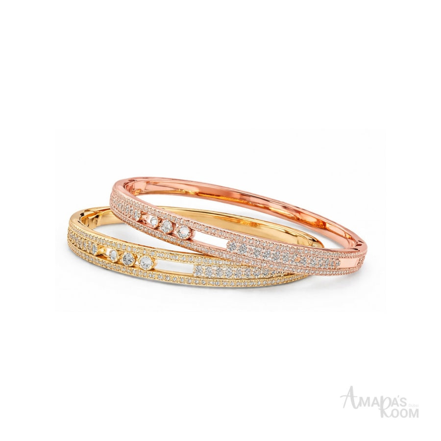 Messika Jewelry | Move Uno Small Hoop White Yellow Gold