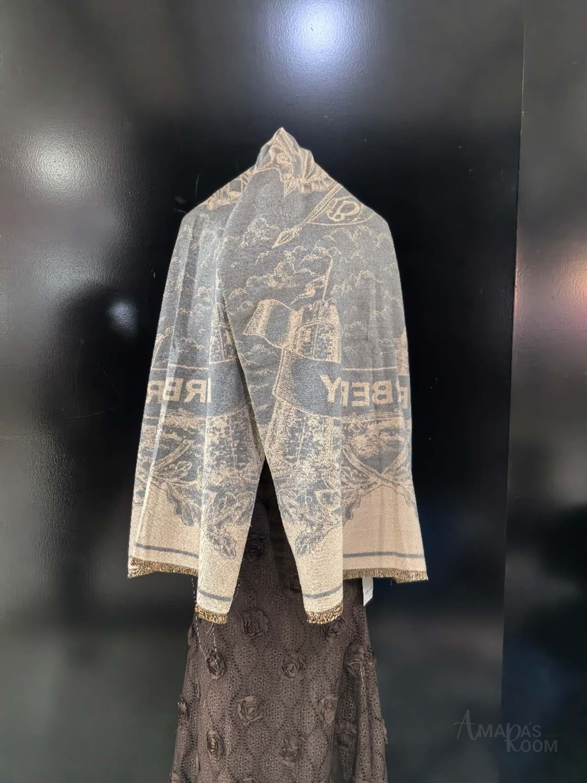 Burberry | Scarf Knight Cashmere Grey&Beige - View 5