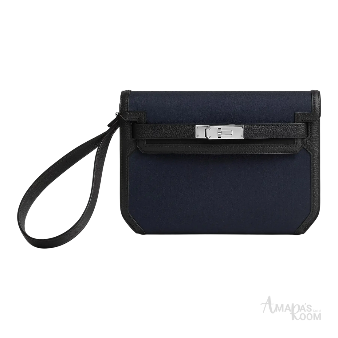 Hermès Depeche 25 Pouch – Bleu Marine / Noir - View 1