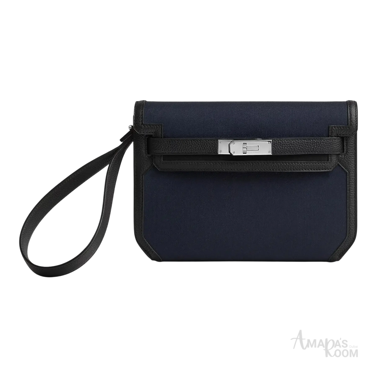 Hermès Depeche 25 Pouch – Bleu Marine / Noir - View 1