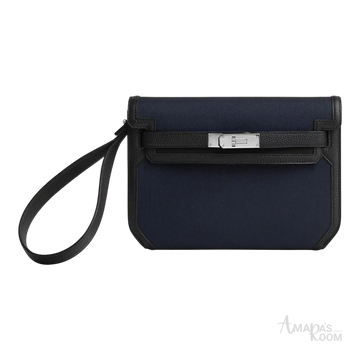 Hermès Depeche 25 Pouch – Bleu Marine / Noir - View 1
