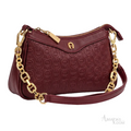 Aigner Bag | Diadora Logo Pochette (Baguette Crossbody Bag) – Burgundy (Wine Red with gold-tone hardware)