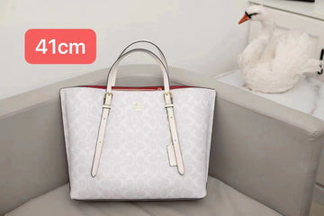 Coach Bag Mollie Tote Bag in Signature Canvas White – product view