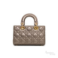 Dior Lady D-Joy Quilted Leather Bag – Metallic Taupe - View 4