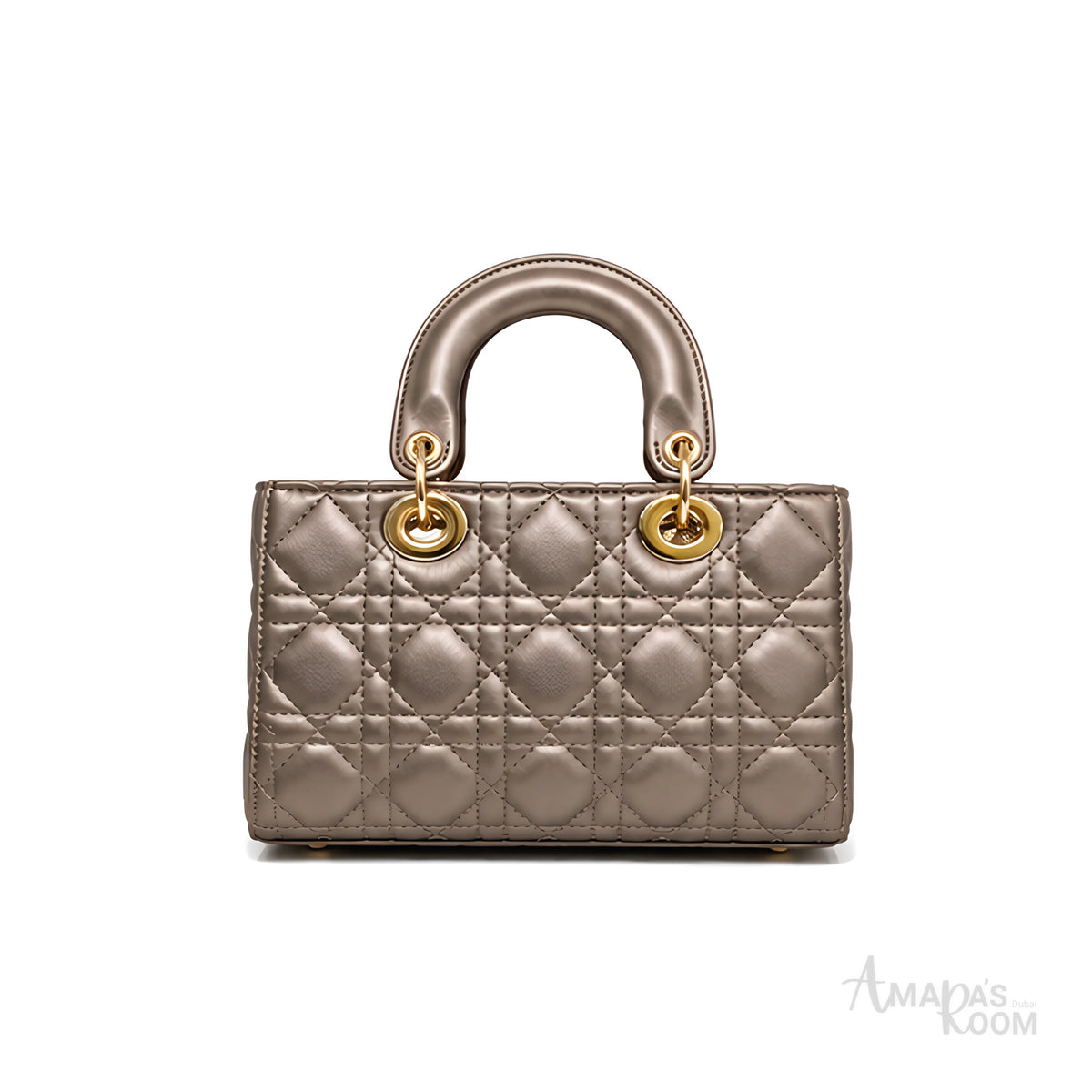 Dior Lady D-Joy Quilted Leather Bag – Metallic Taupe - View 4