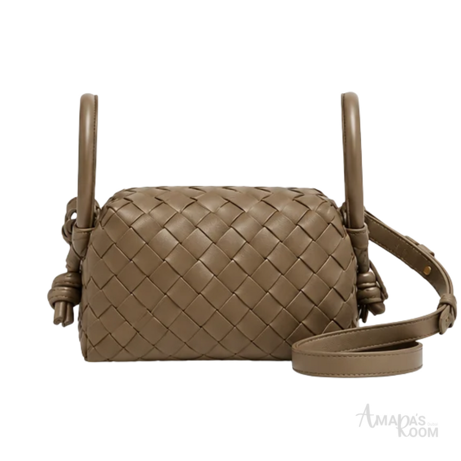 Bottega Veneta Bag | Small Loop Top-Handle Bag – Pinecone (Taupe – Dark Beige Intrecciato leather)