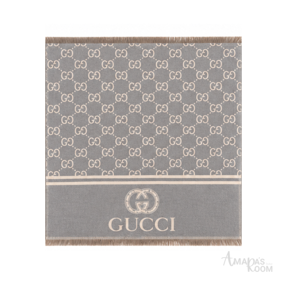 Gucci | Scarf GG Monogram Jacquard Grey - View 1